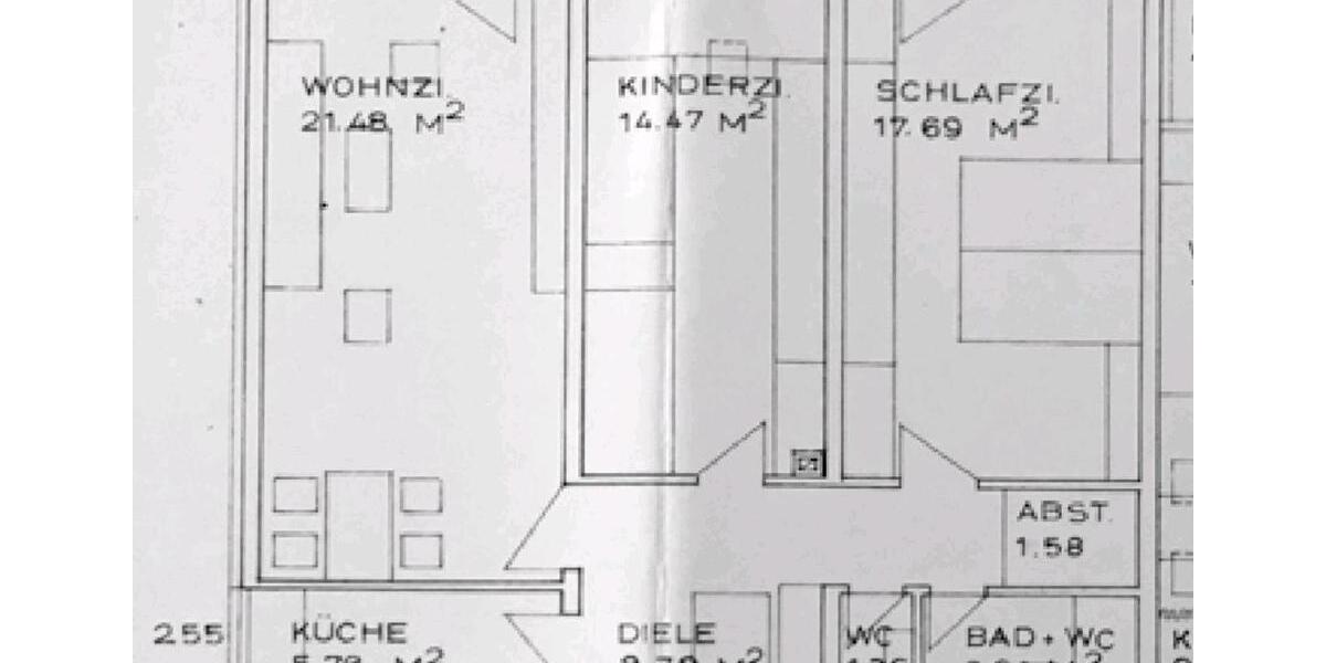 Etagenwohnung Frankfurt am Main Nied - 3 Zimmer, 79 m&sup2;, 1.270&euro; | Angebot:25838004