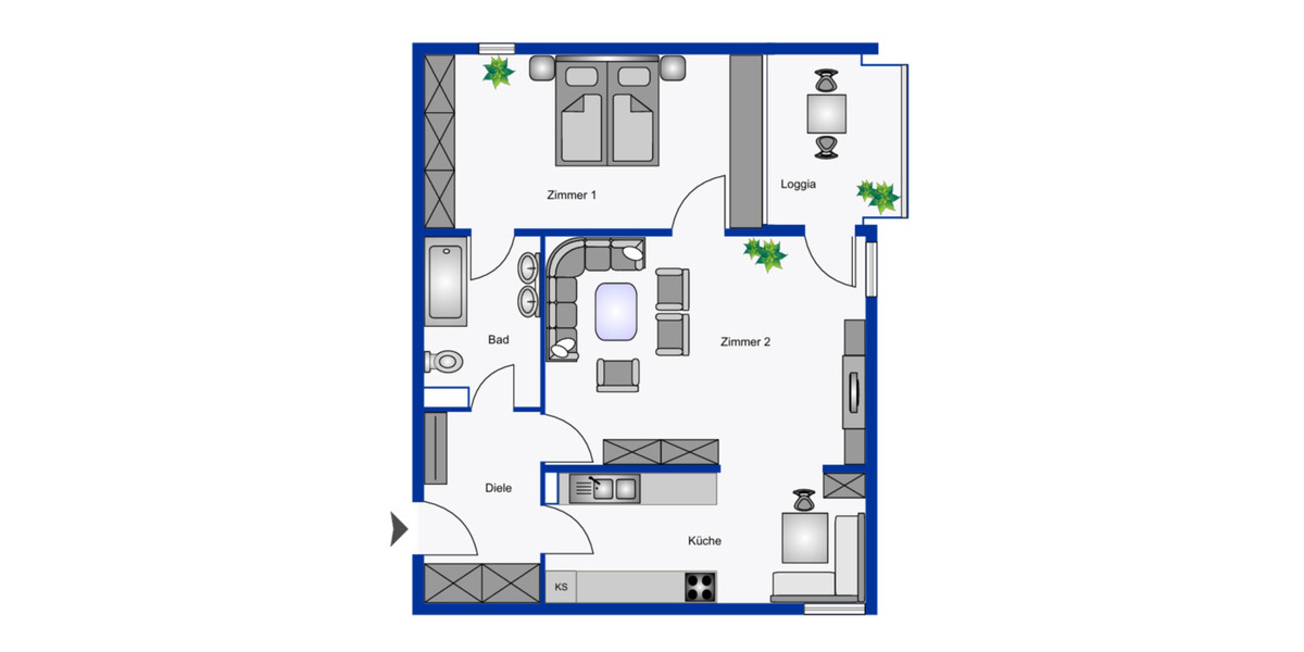 Etagenwohnung Dietzenbach - 2 Zimmer, 66 m&sup2;, 800&euro; | Angebot:25859899