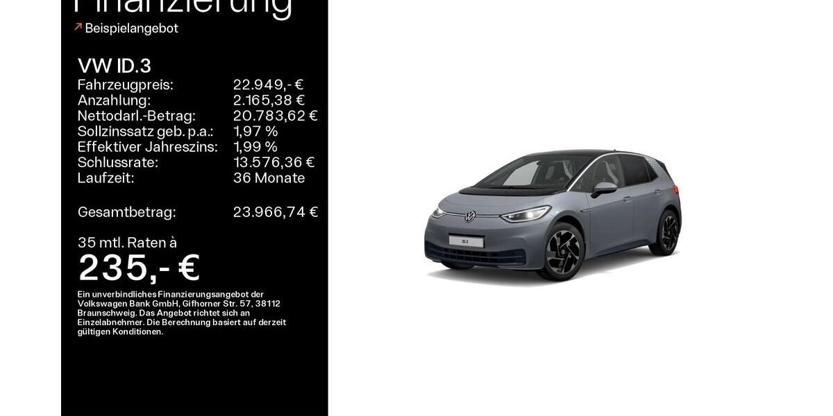 VW ID.3 50.900 km 22.949 &euro; Linsengericht 63589