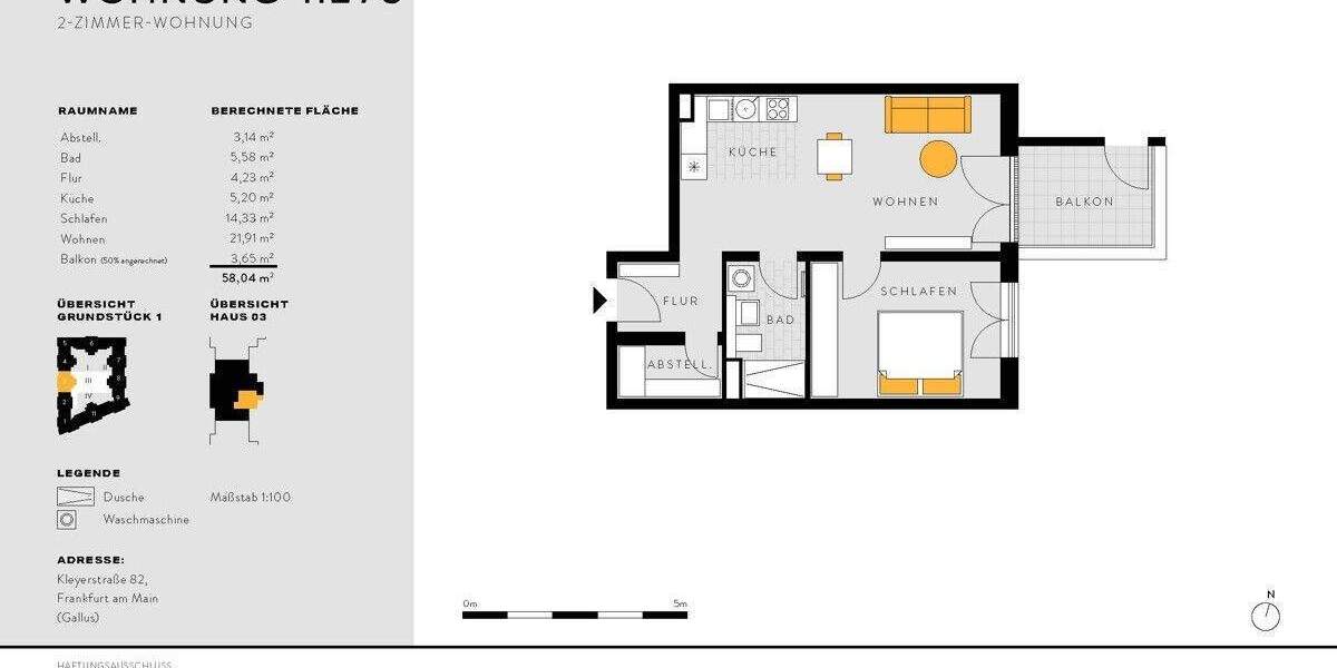 Etagenwohnung Frankfurt am Main Gallus - 2 Zimmer, 58 m&sup2;, 444.900&euro; | Angebot:25702308