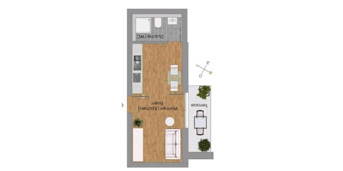 Erdgeschoßwohnung Niederdorfelden - 1 Zimmer, 28 m&sup2;, 515&euro; | Angebot:26406732