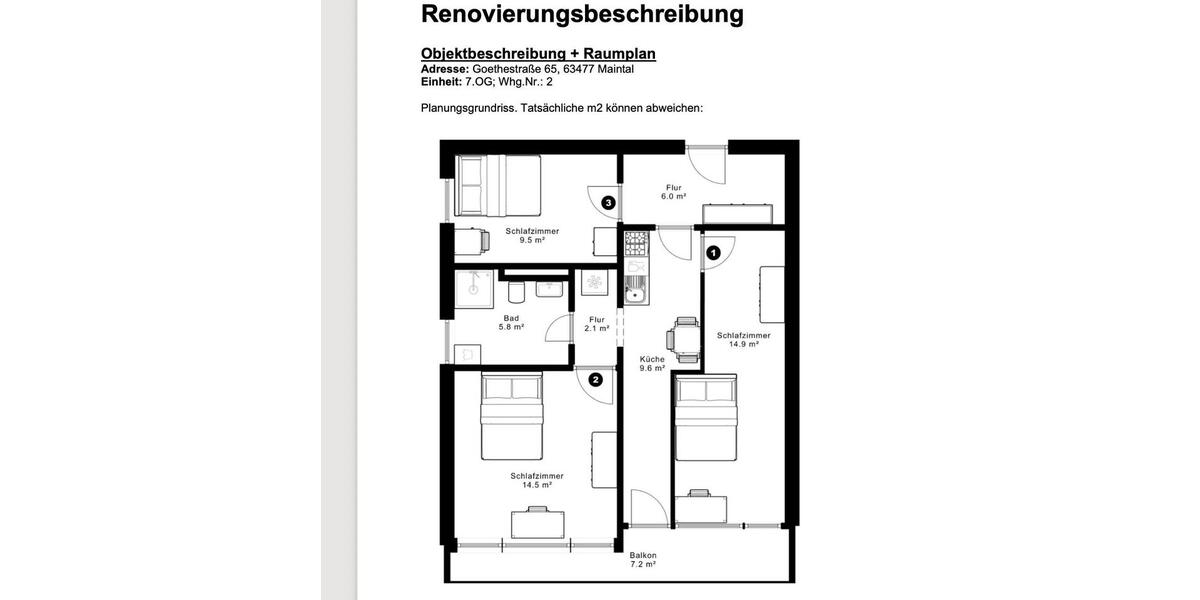 Etagenwohnung Maintal - 1 Zimmer, 15 m&sup2;, 500&euro; | Angebot:24978431