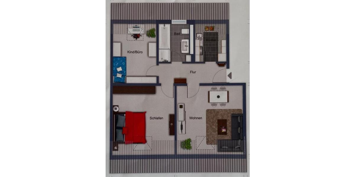 Dachgeschoßwohnung Langen (Hessen) - 3 Zimmer, 69 m&sup2;, 740&euro; | Angebot:25756776