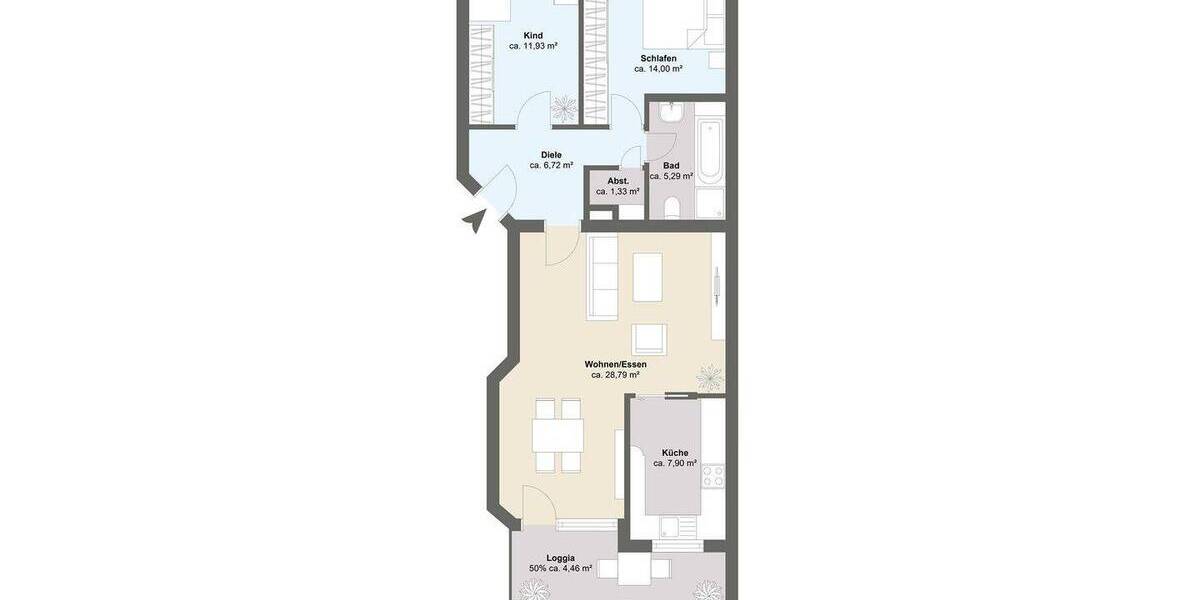 Etagenwohnung Langen - 3 Zimmer, 78 m&sup2;, 359.000&euro; | Angebot:25996944