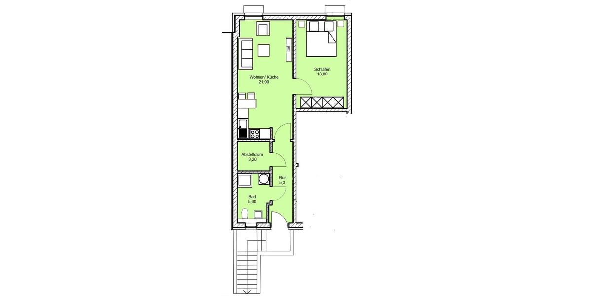 Etagenwohnung Kelsterbach - 2 Zimmer, 50 m&sup2;, 695&euro; | Angebot:26386386