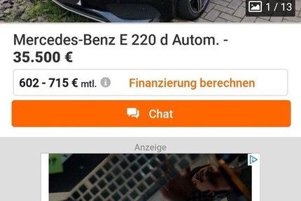 Mercedes-Benz E 220 140.000 km 35.500 &euro; Nidderau 61130