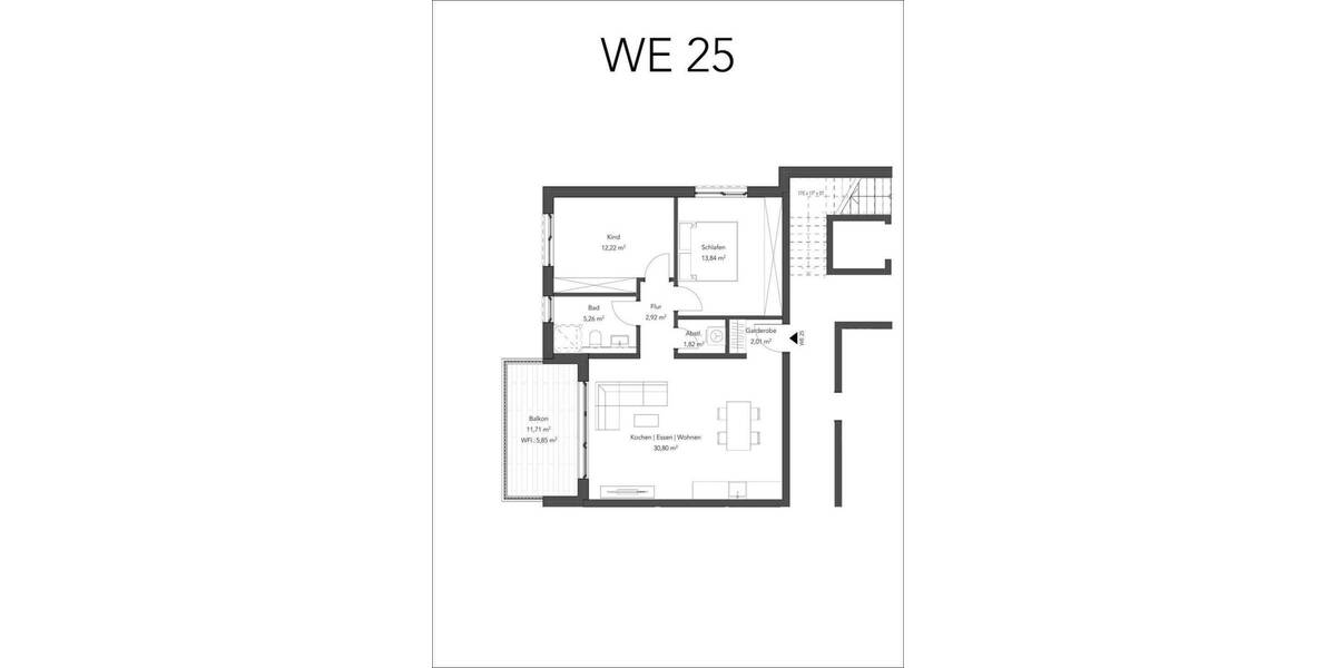 Etagenwohnung Aschaffenburg Innenstadt - 3 Zimmer, 75 m&sup2;, 379.900&euro; | Angebot:25802527