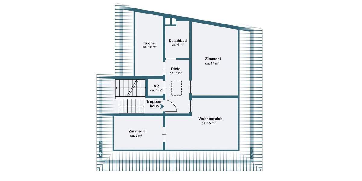 Etagenwohnung Frankfurt am Main Heddernheim - 2 Zimmer, 50 m&sup2;, 370.000&euro; | Angebot:25663794