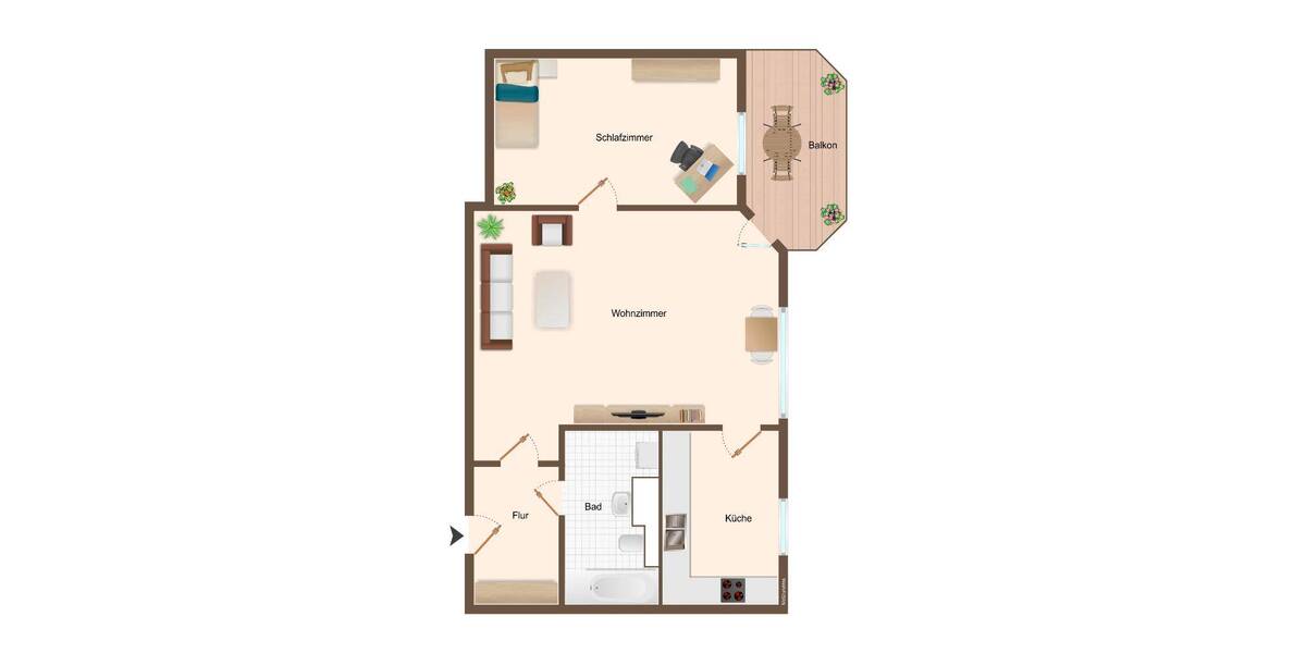 Etagenwohnung Frankfurt am Main Gutleutviertel - 2 Zimmer, 42 m&sup2;, 750&euro; | Angebot:26641936
