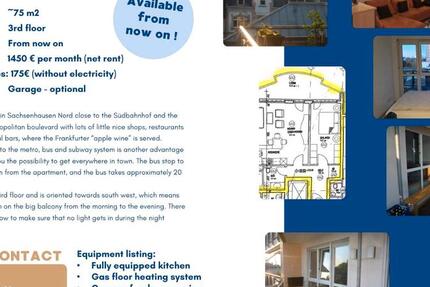 Wohnung Offenbach am Main - 2 Zimmer, 70 m&sup2;, 1.450&euro; | Angebot:25637686