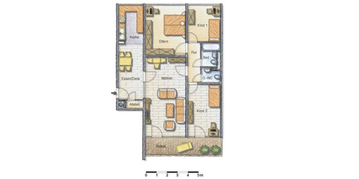 Etagenwohnung Frankfurt am Main Oberrad - 4 Zimmer, 104 m&sup2;, 349.900&euro; | Angebot:25276600