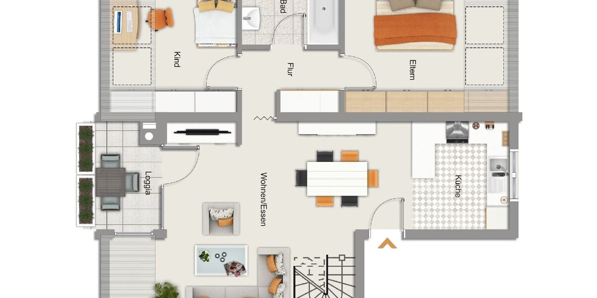 albero:) 4-Zimmer-Galerie-Maisonette in ruhiger Anwohnerlage - Maisonettenwohnung Hainburg Klein-Krotzenburg | Angebot:25999880