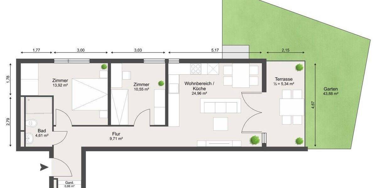 Etagenwohnung Frankfurt am Main / Sachsenhausen Sachsenhausen - 3 Zimmer, 70 m&sup2;, 570.000&euro; | Angebot:26824839