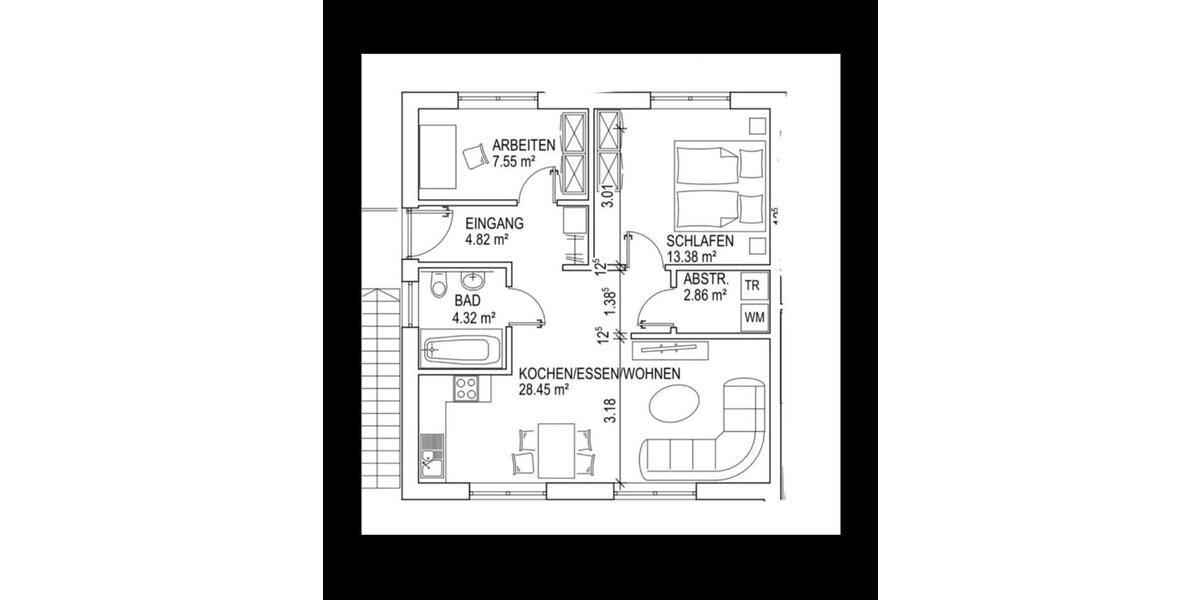 Etagenwohnung Langenselbold - 3 Zimmer, 65 m&sup2;, 1.150&euro; | Angebot:25906703