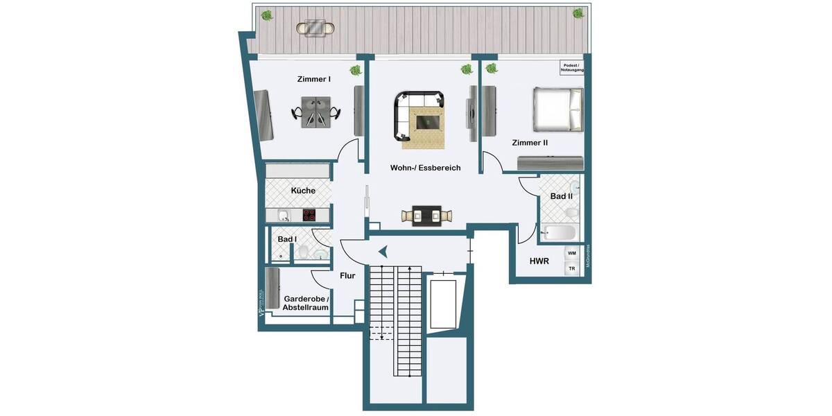 Etagenwohnung Frankfurt am Main Westend-Süd - 3 Zimmer, 114 m&sup2;, 745.000&euro; | Angebot:25996039
