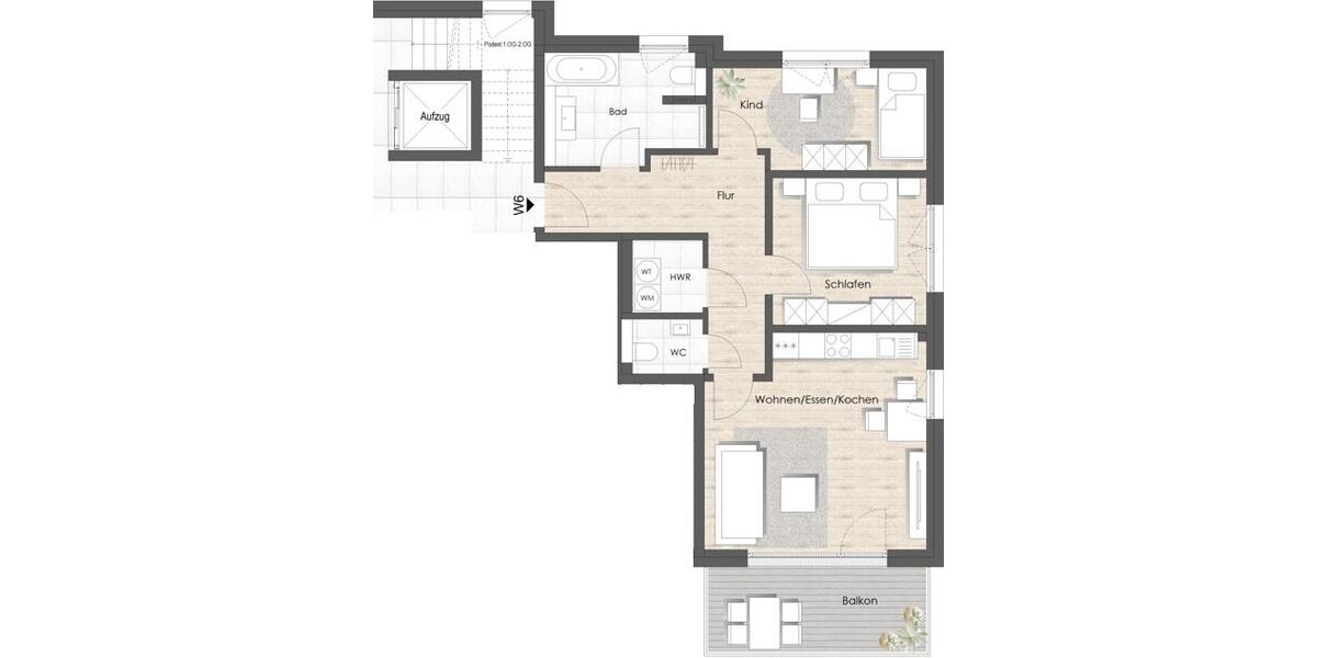 Etagenwohnung Bad Vilbel - 3 Zimmer, 80 m&sup2;, 1.500&euro; | Angebot:24785024