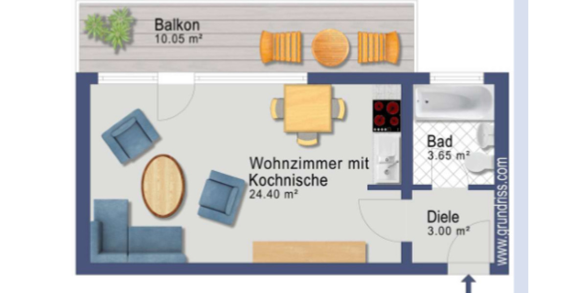 Etagenwohnung Frankfurt am Main Unterliederbach - 1 Zimmer, 37 m&sup2;, 625&euro; | Angebot:25856384
