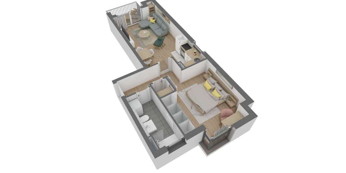 Etagenwohnung Offenbach am Main Bürgel - 2 Zimmer, 47 m&sup2;, 281.310&euro; | Angebot:26835191