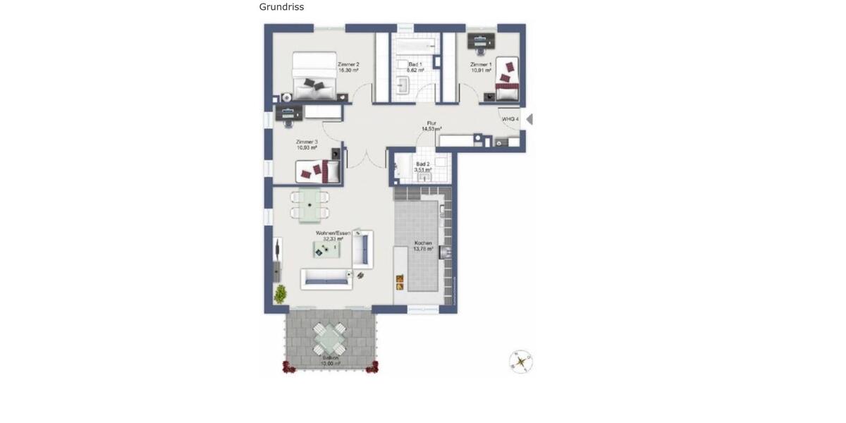 Etagenwohnung Bad Homburg vor der Höhe Gonzenheim - 4 Zimmer, 114 m&sup2;, 719.000&euro; | Angebot:26406992