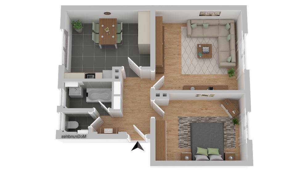 Etagenwohnung Frankfurt am Main Sindlingen - 2 Zimmer, 54 m&sup2;, 800&euro; | Angebot:25909657