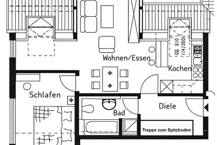 Wohnung Maintal - 2.5 Zimmer, 61 m&sup2;, 800&euro; | Angebot:25821226
