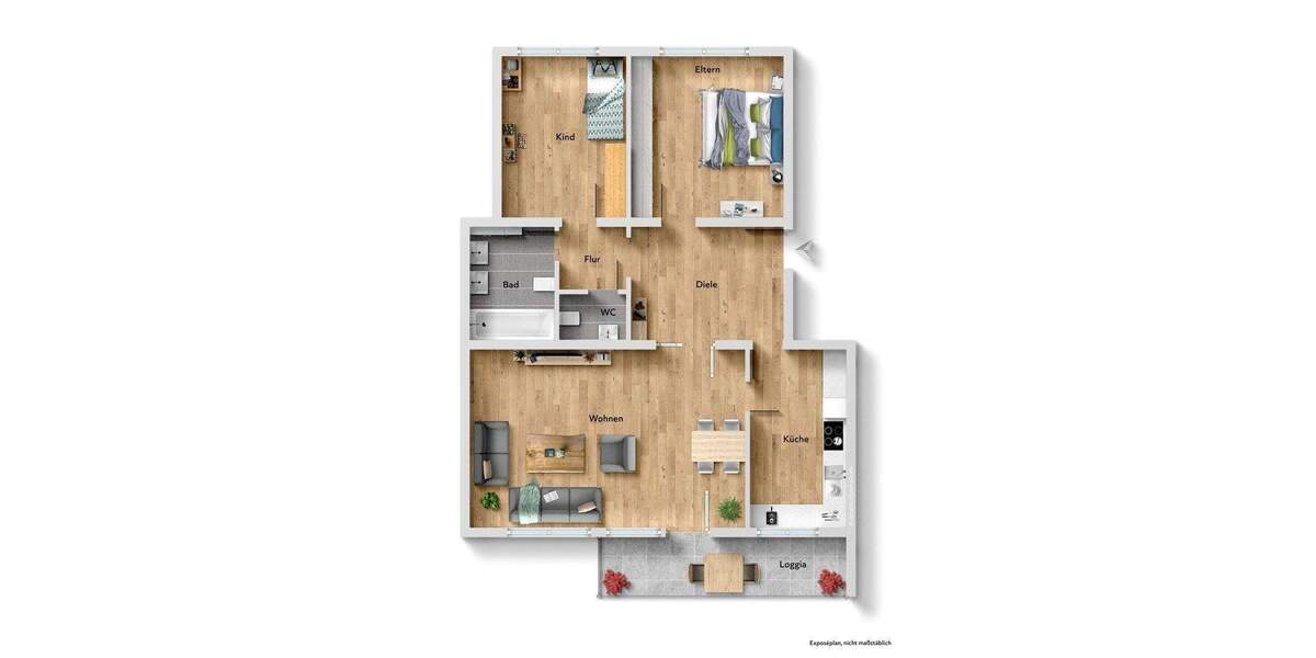 Etagenwohnung Kronberg Schönberg - 3 Zimmer, 96 m&sup2;, 399.000&euro; | Angebot:25687239