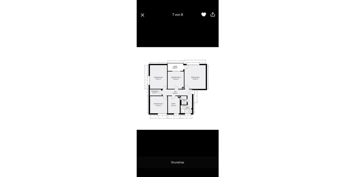 Etagenwohnung Frankfurt am Main Schwanheim - 4 Zimmer, 87 m&sup2;, 345.000&euro; | Angebot:26985574