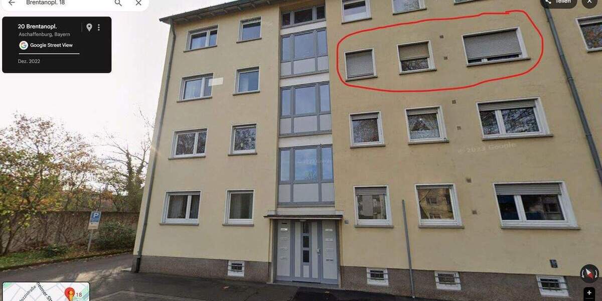 Etagenwohnung Aschaffenburg Innenstadt - 3 Zimmer, 79 m&sup2;, 289.000&euro; | Angebot:25760431