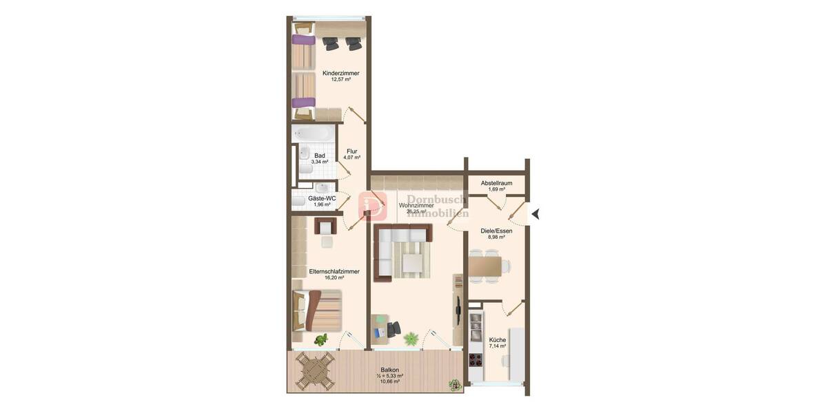 Etagenwohnung Frankfurt am Main Oberrad - 3 Zimmer, 87 m&sup2;, 329.000&euro; | Angebot:26066362