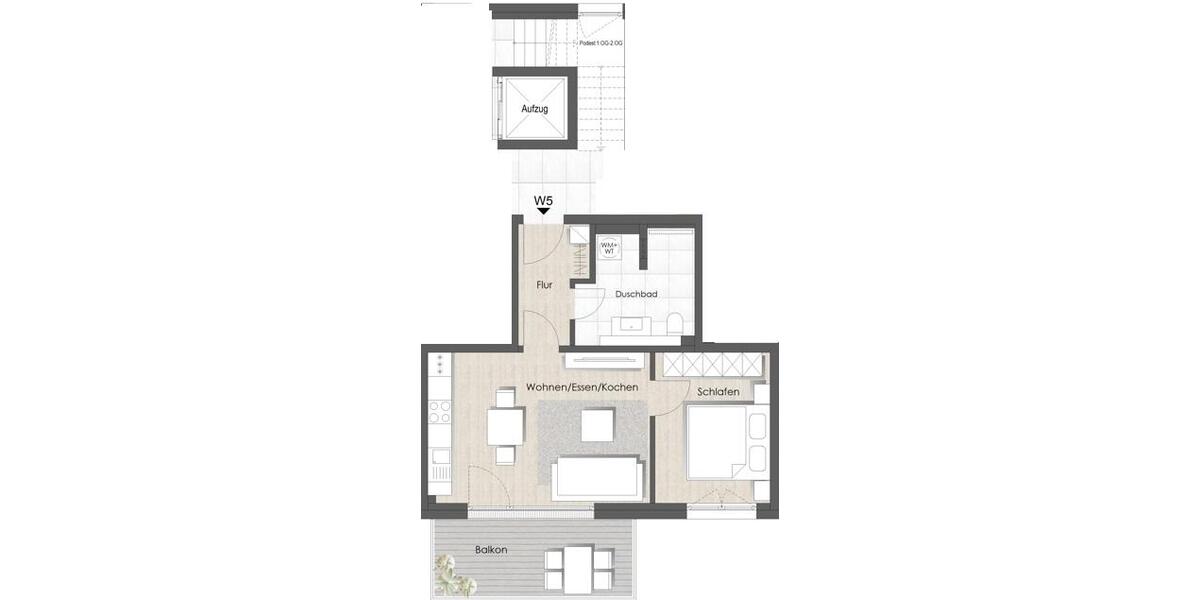 Etagenwohnung Bad Vilbel - 2 Zimmer, 51 m&sup2;, 1.000&euro; | Angebot:24785026