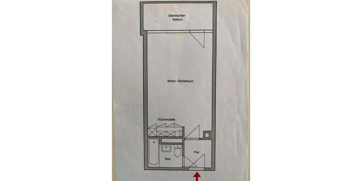 Etagenwohnung Frankfurt am Main Oberrad - 1 Zimmer, 34 m&sup2;, 740&euro; | Angebot:27629671