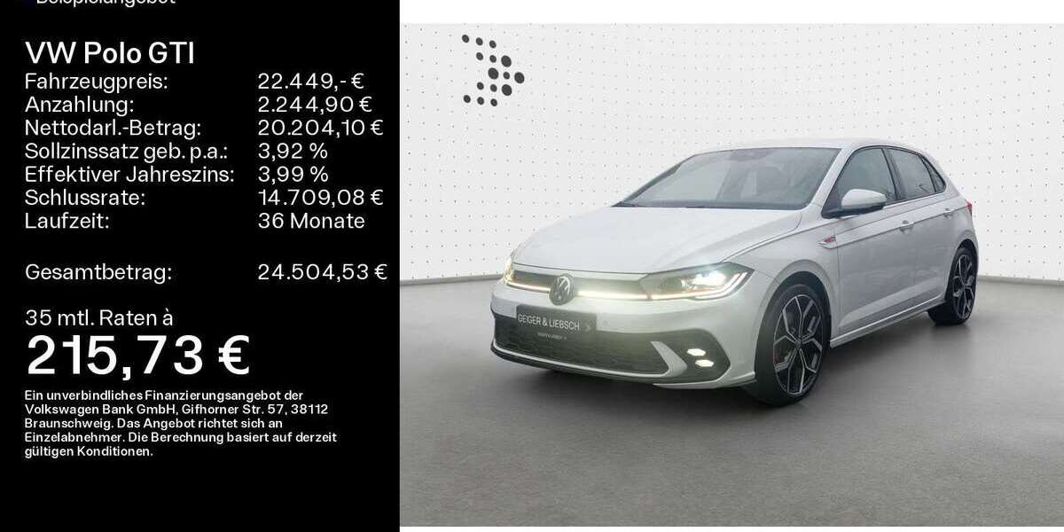 VW Polo GTI 33.500 km 22.449 &euro; Linsengericht 63589