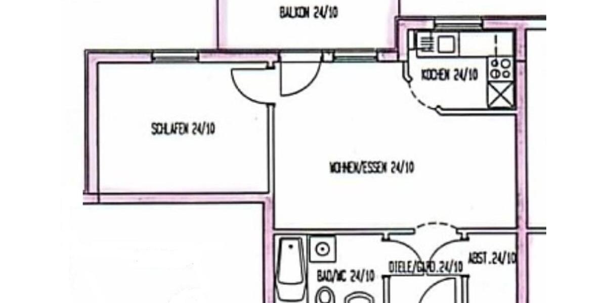 Etagenwohnung Aschaffenburg Damm - 2 Zimmer, 47 m&sup2;, 575&euro; | Angebot:25864841