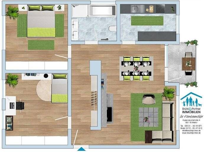 Etagenwohnung Rosbach Ober-Rosbach - 3 Zimmer, 85 m&sup2;, 379.000&euro; | Angebot:25748087