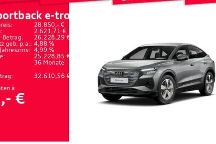 Audi Q4 e-tron 38.992 km 28.350 &euro; Frankfurt am Main 60314