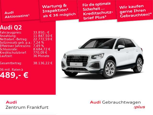 Audi Q2 10.069 km 33.850 &euro; Frankfurt am Main 60314