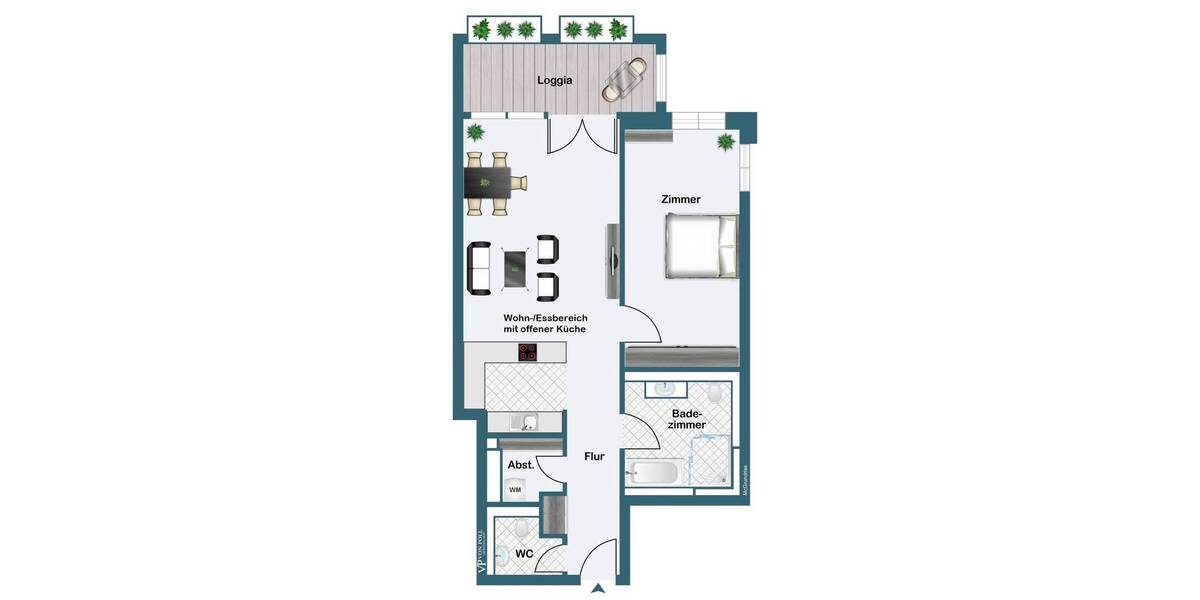 Etagenwohnung Frankfurt am Main Ostend - 2 Zimmer, 79 m&sup2;, 799.000&euro; | Angebot:26257179
