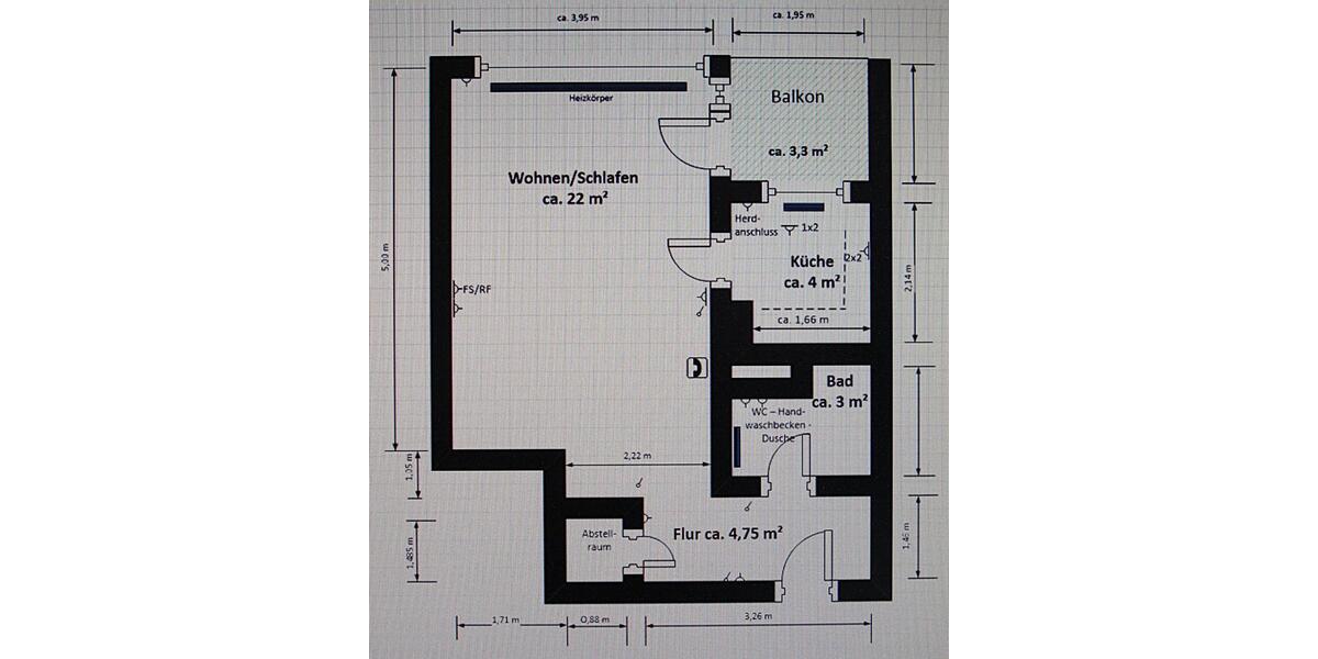 Etagenwohnung Bad Homburg vor der Höhe Gonzenheim - 1 Zimmer, 37 m&sup2;, 149.000&euro; | Angebot:25382261