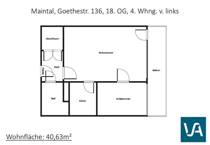 Etagenwohnung Maintal - 1.5 Zimmer, 41 m&sup2;, 553&euro; | Angebot:26472458