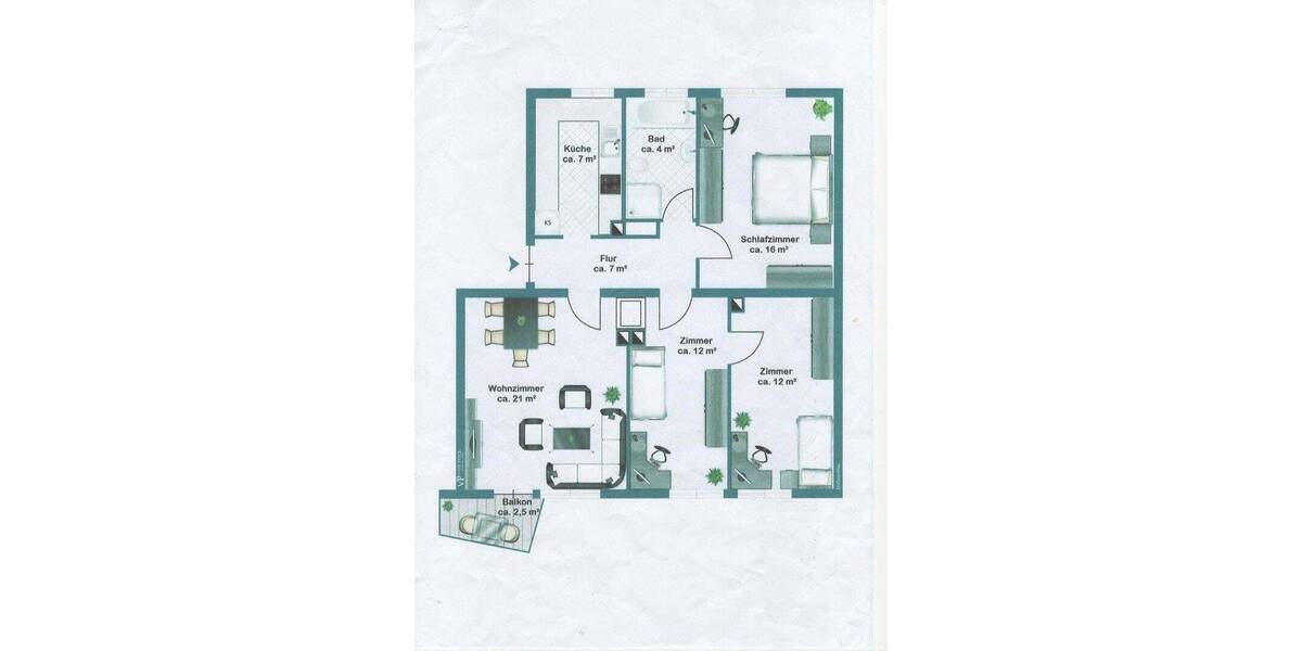 Etagenwohnung Frankfurt am Main Eschersheim - 4 Zimmer, 80 m&sup2;, 435.000&euro; | Angebot:26926617