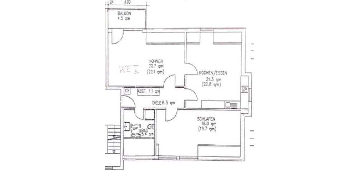 Etagenwohnung Reichelsheim / Beienheim Beienheim - 3 Zimmer, 72 m&sup2;, 199.000&euro; | Angebot:25667629