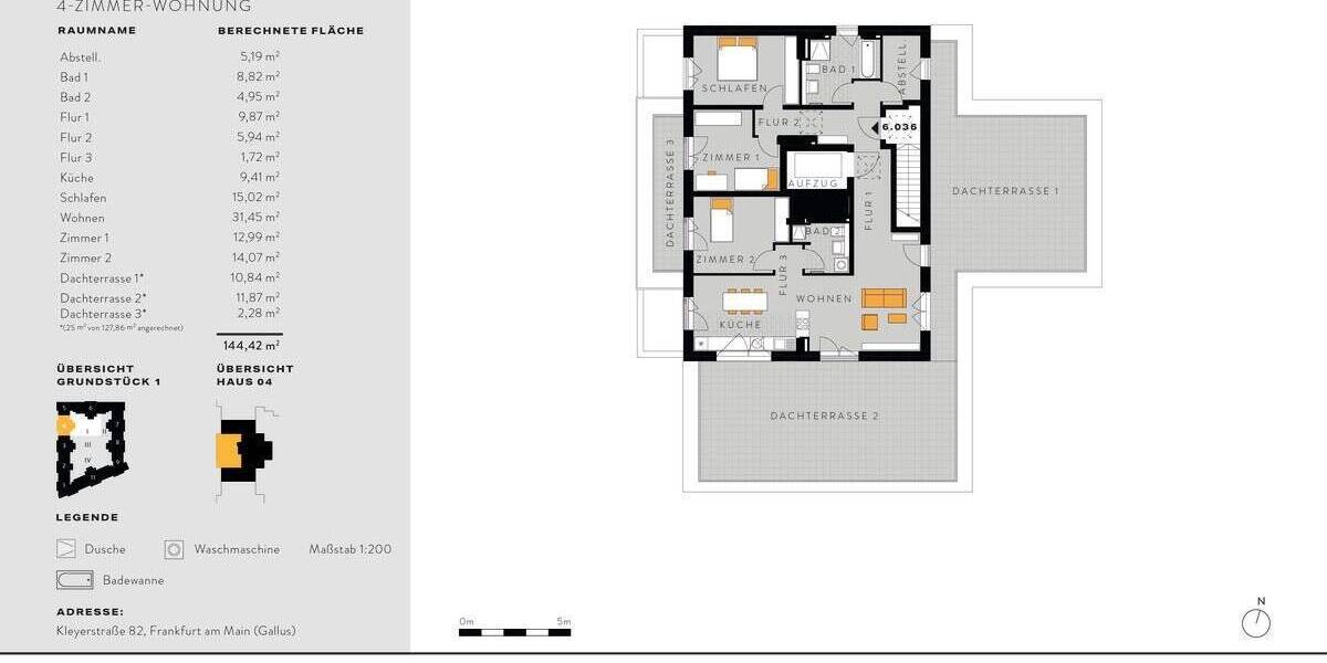 Etagenwohnung Frankfurt Gallus - 4 Zimmer, 144 m&sup2;, 1.198.900&euro; | Angebot:25702249