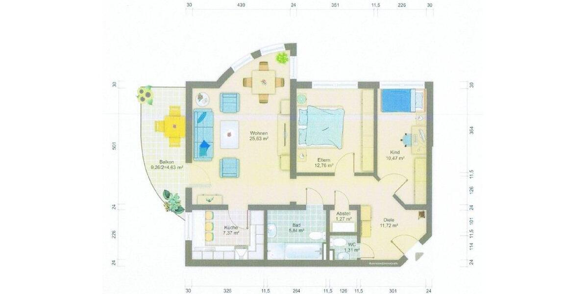 Hochparterre Neuberg - 3 Zimmer, 81 m&sup2;, 265.000&euro; | Angebot:26535572