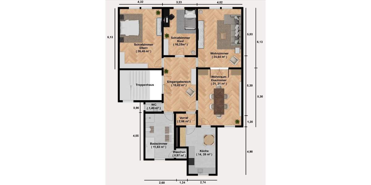 Etagenwohnung Frankfurt am Main Innenstadt - 4 Zimmer, 135 m&sup2;, 899.000&euro; | Angebot:25724948