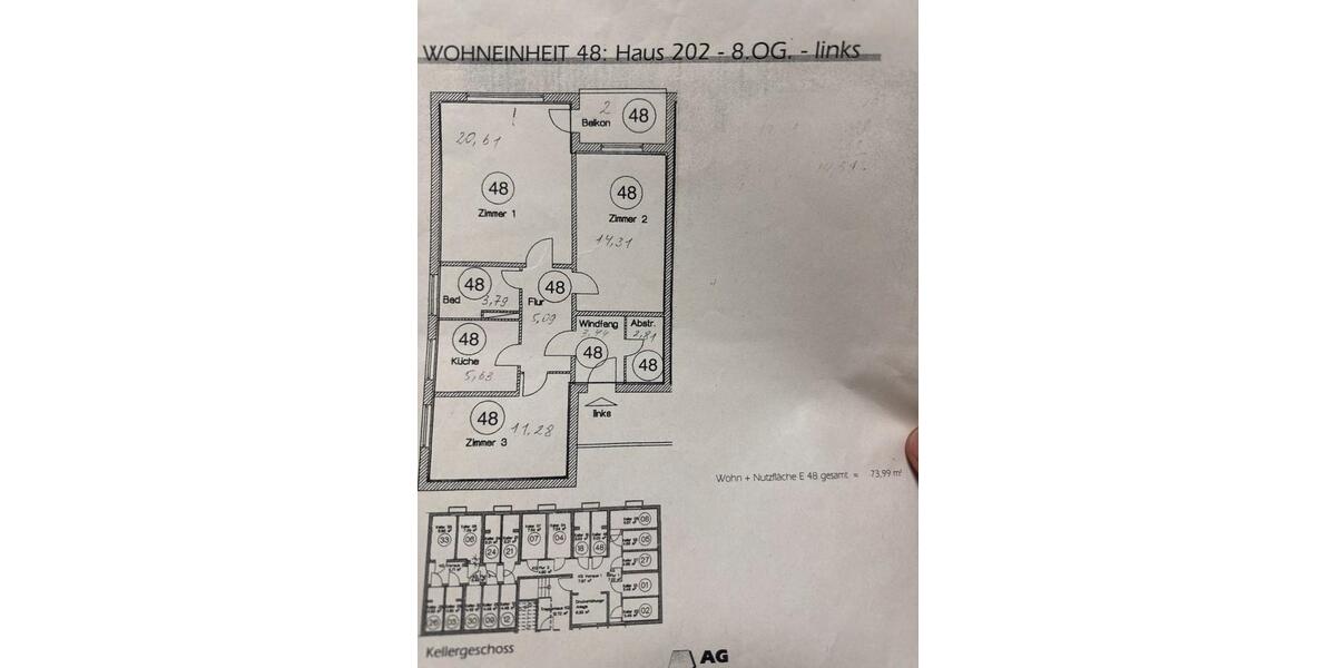 Dachgeschoßwohnung Frankfurt am Main Nord-West - 3 Zimmer, 73 m&sup2;, 290.000&euro; | Angebot:25893281