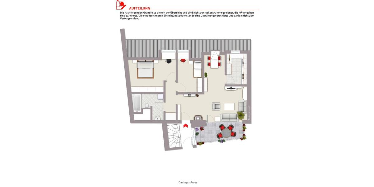 Dachgeschoßwohnung Großostheim - 3 Zimmer, 76 m&sup2;, 960&euro; | Angebot:26413809