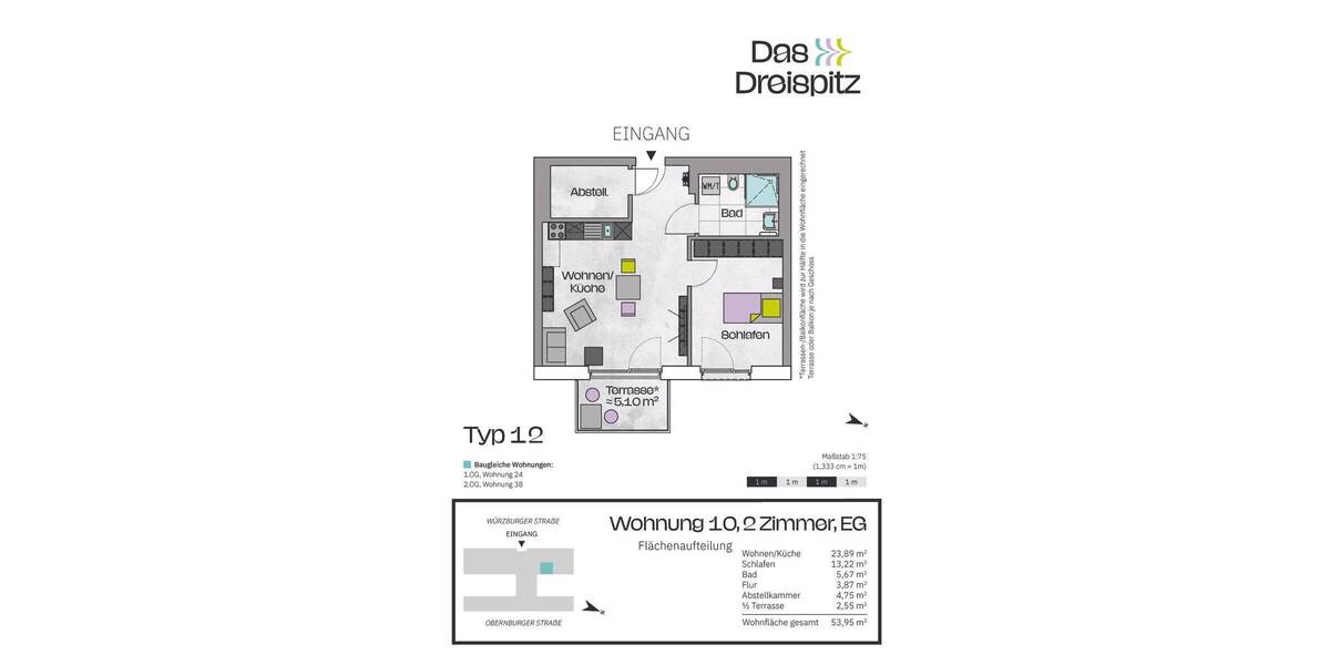 Etagenwohnung Stockstadt am Main - 3 Zimmer, 84 m&sup2;, 416.600&euro; | Angebot:25683655