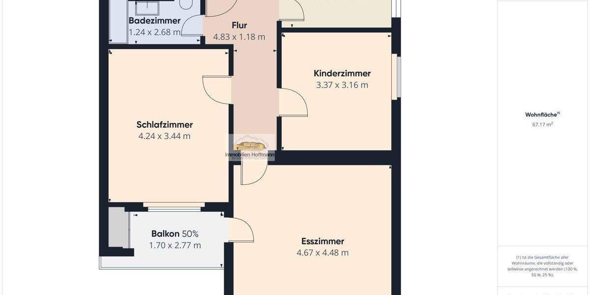 Etagenwohnung Maintal Bischofsheim - 3 Zimmer, 67 m&sup2;, 209.500&euro; | Angebot:25747644