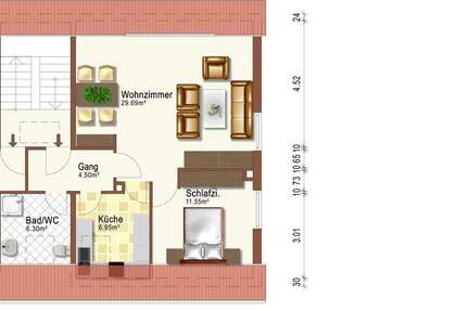 Wohnung Bruchköbel-Niederissigheim Niederissigheim - 2 Zimmer, 63 m&sup2;, 650&euro; | Angebot:25662067