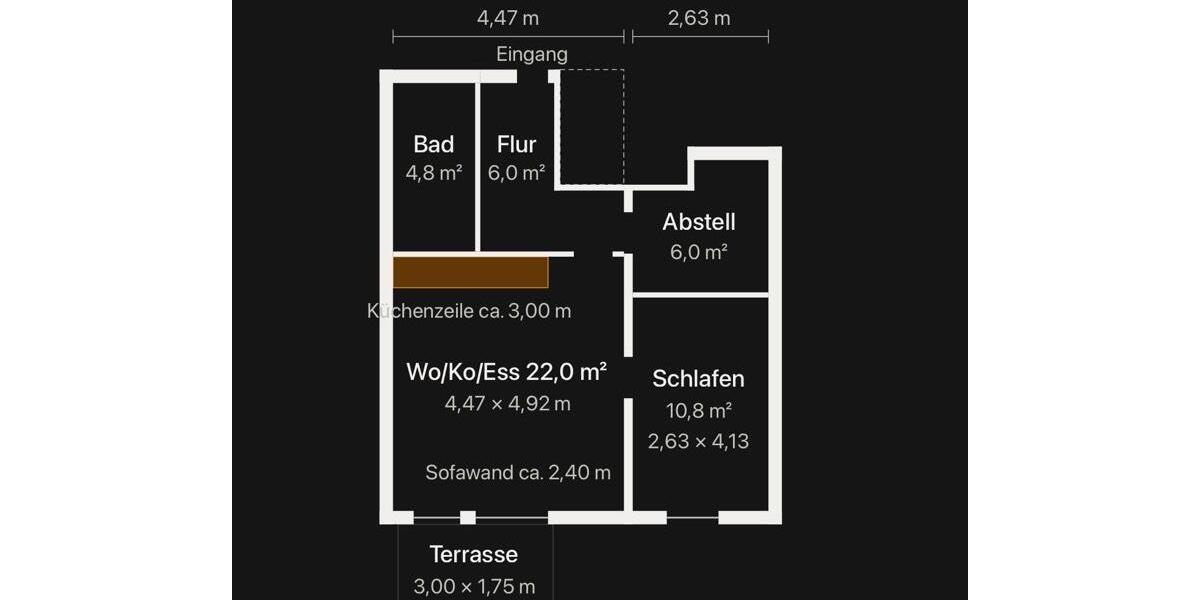 Erdgeschoßwohnung Eschborn - 2.5 Zimmer, 52 m&sup2;, 600&euro; | Angebot:27630786
